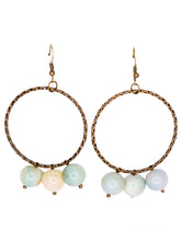 Load image into Gallery viewer, Arya Hoop Earrings Amazonite Natural Stone
