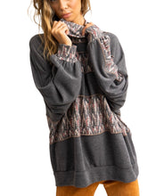 Load image into Gallery viewer, Oversized Gray/Color Block Ladies Cowl Neck Sweater
