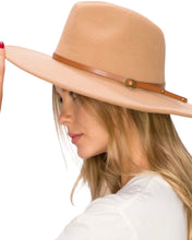 Load image into Gallery viewer, Wide Brim Panama Hat- Taupe
