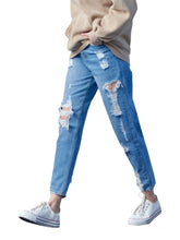 Load image into Gallery viewer, Distressed High Waste Mom Jeans
