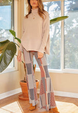 Load image into Gallery viewer, Stripe Textured Turtle Neck Top - Taupe
