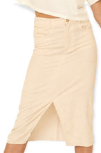 Load image into Gallery viewer, Cream Corduroy Midi Skirt 
