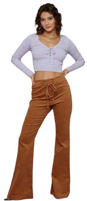 Camel Corduroy Flare Pants