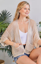 Load image into Gallery viewer, Fishnet Knit Short Sleeve Kimono Cardigan
