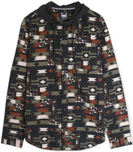 Load image into Gallery viewer, Aztec Print Hooded Flannel Shirt
