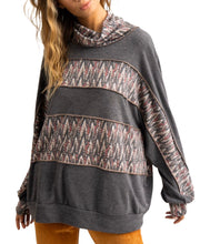 Load image into Gallery viewer, Oversized Gray/Color Block Ladies Cowl Neck Sweater
