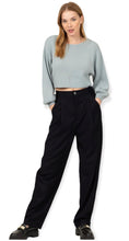 Load image into Gallery viewer, All To Myself Long Puff- Sleeve Cropped Sweater-  Teal
