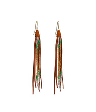 Load image into Gallery viewer, Western Mint Tassel Earrings
