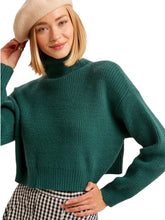 Load image into Gallery viewer, Ribbed Mock Neck Crop Pullover Sweater
