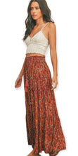 Load image into Gallery viewer, Rust/Olive Ethnic Print Maxi Skirt
