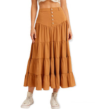 Load image into Gallery viewer, Paloma Tiered Maxi Skirt-Clay
