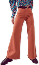 Load image into Gallery viewer, Cotton Blend Wide Leg Jeans In Orange
