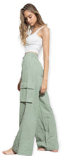Load image into Gallery viewer, Daisy Embroidered Cargo Pants- Olive
