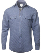 Load image into Gallery viewer, Super Soft Quilted Long Sleeve Snap Button Shirts- Blue
