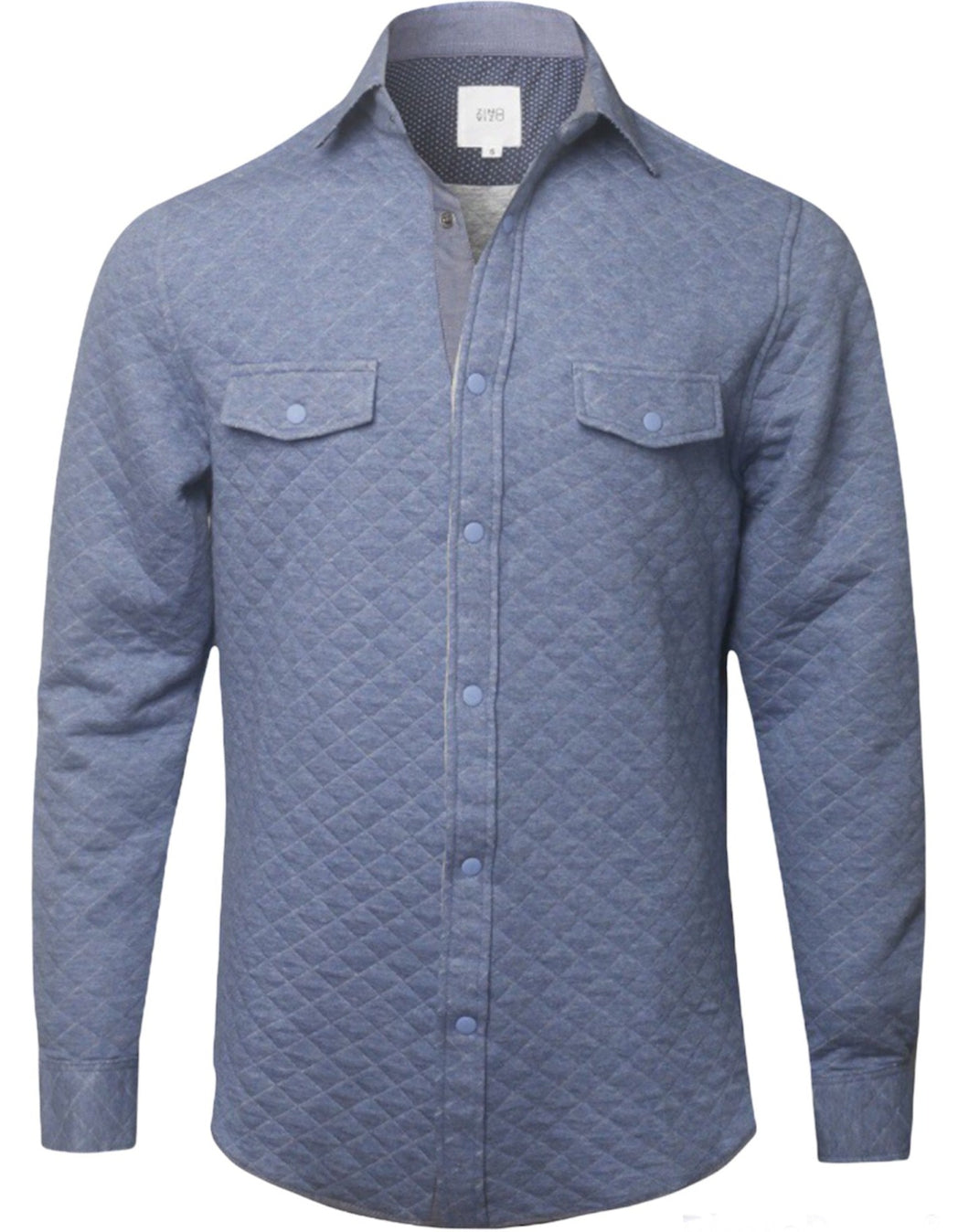 Super Soft Quilted Long Sleeve Snap Button Shirts- Blue
