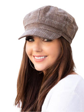 Load image into Gallery viewer, Tan Plaid Newsboy Caps
