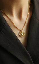 Load image into Gallery viewer, 18K Gold French Relief Portrait Necklace
