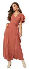 Load image into Gallery viewer,   Double Layer Sleeve Wrap Maxi Dress  
