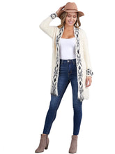 Load image into Gallery viewer, Ivory Fringe Tribal Detail Cardigan
