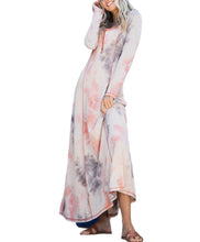 Load image into Gallery viewer, Elegantly Simple Boho Mauve/Gray Tie-Dye Maxi Dress
