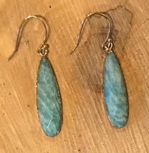 Load image into Gallery viewer, Stone Heart Amazonite Drop Earrings
