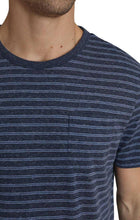 Load image into Gallery viewer, Navy Striped Linen TriBlend Tee
