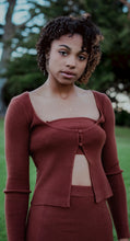 Load image into Gallery viewer, Coco Brown Cardigan &amp; Skirt 3 piece Set
