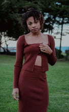 Load image into Gallery viewer, Coco Brown Cardigan &amp; Skirt 3 piece Set
