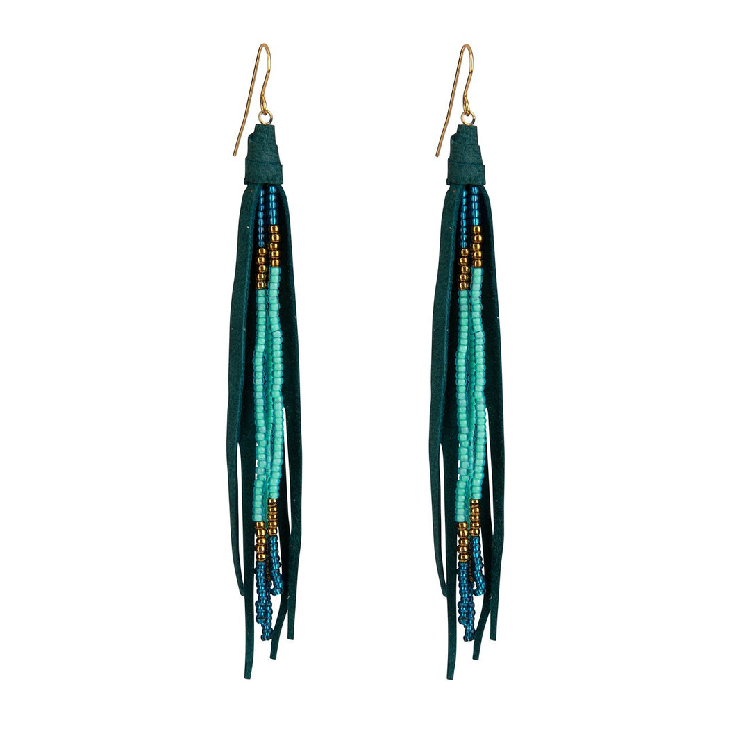 Western Turquoise Tassel Earrings